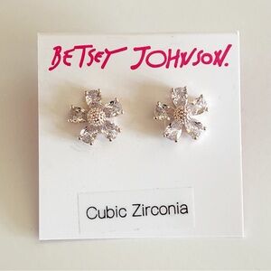 Betsey Johnson Cubic Zirconia Flower Earrings